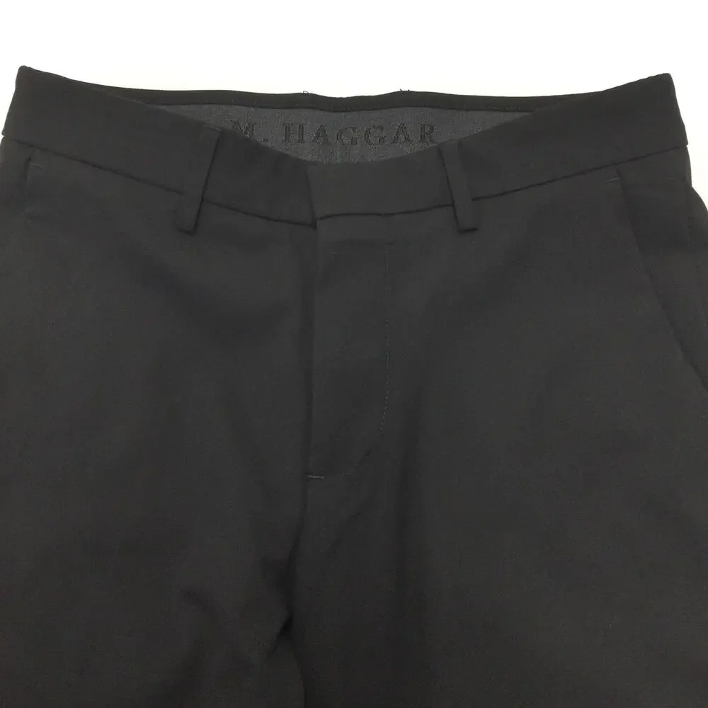 J.M. Haggar Pants Mens 29x30 Black Slim Fit Stretch Flat Front Dress Slacks